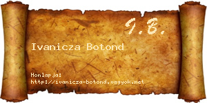 Ivanicza Botond névjegykártya